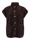 Freequent Teddy waistcoat | Mørkebrun fleece vest