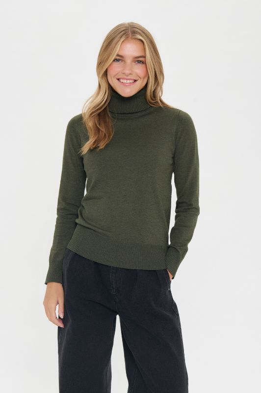 Saint Tropez Mila strik | Rullekrave pullover i army