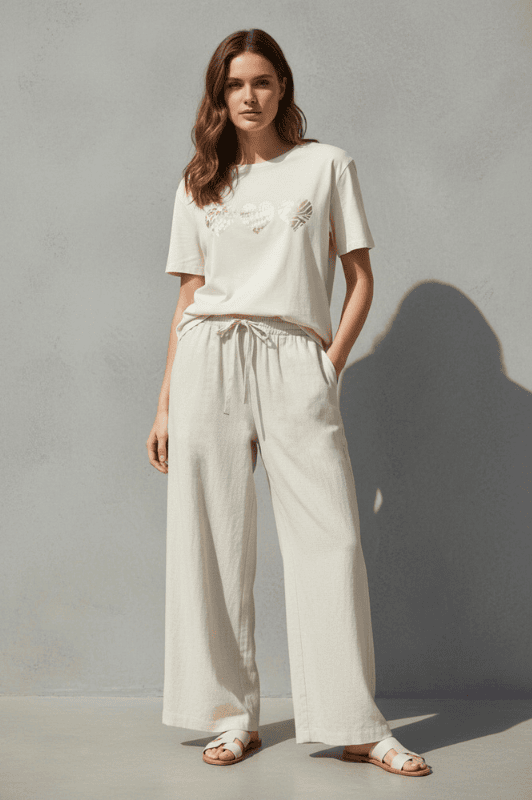 Ofelia Letty t-shirt | Creme tee med foil hjerteprint I Dresslab