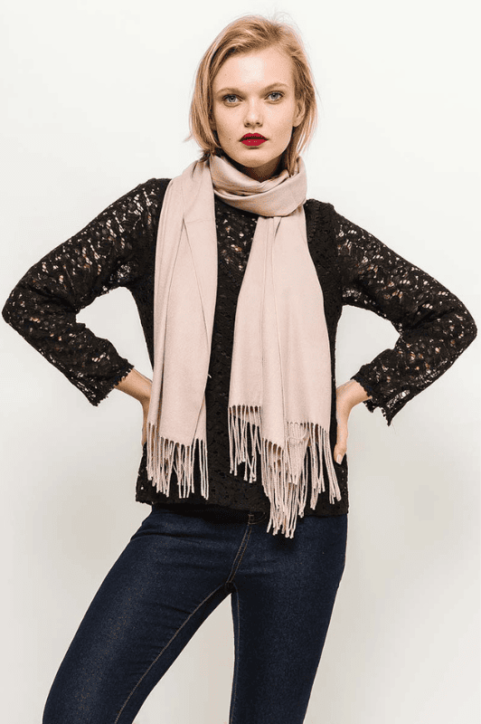 Atelier Paris I Cashmere mix tørklæde sand