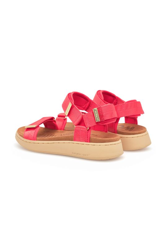Woden Line sandal | Damesandal Flame koral I Dresslab