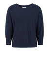 Tooday Cenna bluse I Navy strikbluse med rund hals