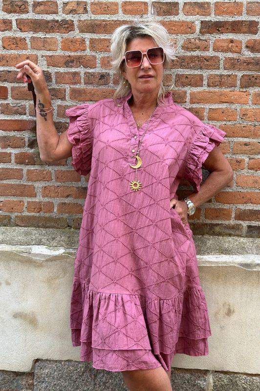 Gaspar Jada dress | Flot broderie anglaise i rose pepper