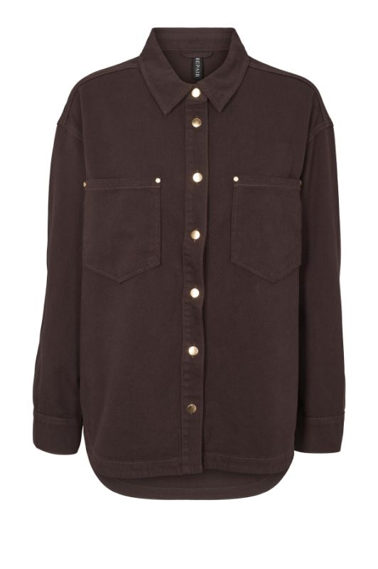 Prepair Natalia I Brun overshirt med knapper I Dresslab