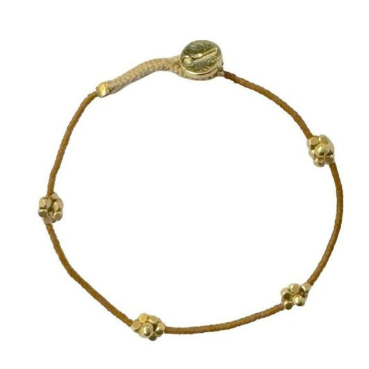 Ibu jewels armbånd I Lulu queenie I Smukt blomster armbånd i brune perler