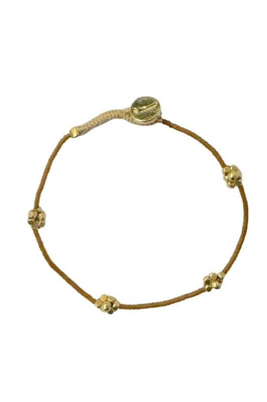 Ibu jewels armbånd I Lulu queenie I Smukt blomster armbånd i brune perler