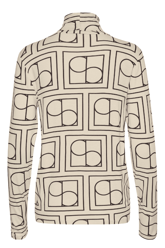 Soaked in Luxury Hanadi rollneck I Print offwhite med sort