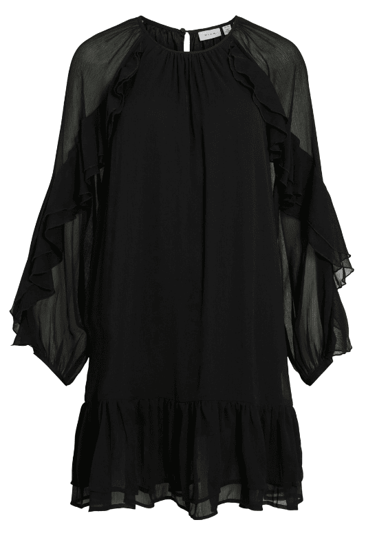 VILA Vibinna Dress | Chiffon kjole i sort