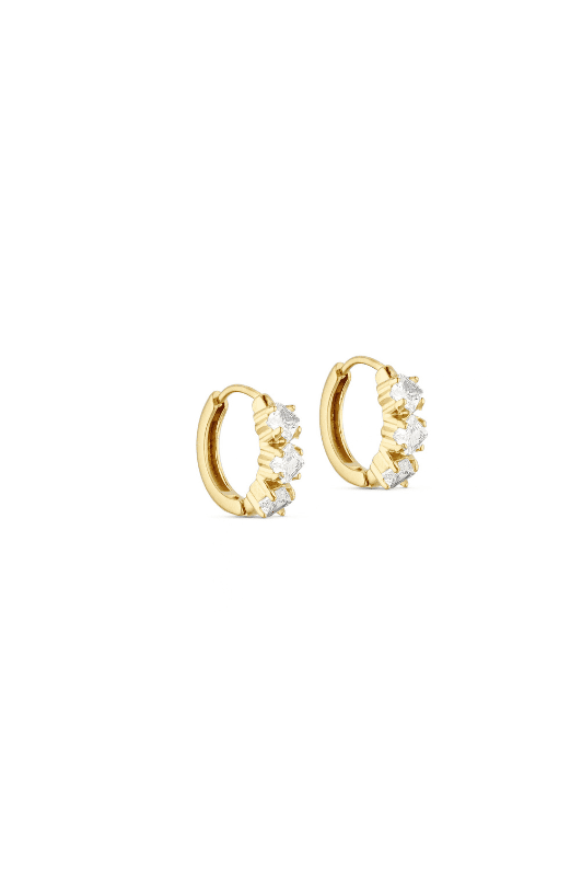 Marea I Sparkle crystal hoops med crystalsten I 18K guldbelagt
