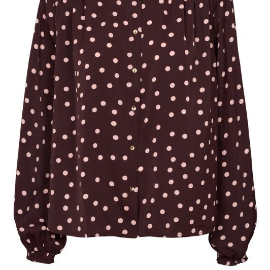 Prepair Estelle bluse I Bordeaux prikket skjorte