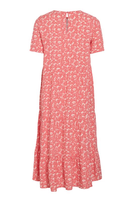 VILA Paddina midi dress | Kjole med rødt blomsterprint