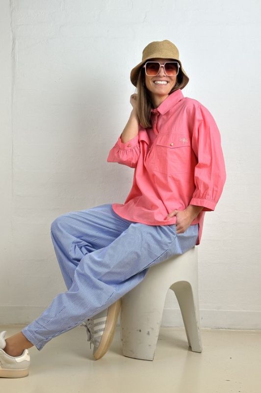 Gaspar Oslo shirt I Cool bluse med lommer i pink
