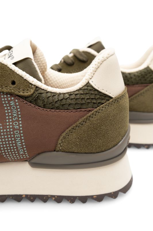 Woden Ronja plateau sneakers | Dark olive multi