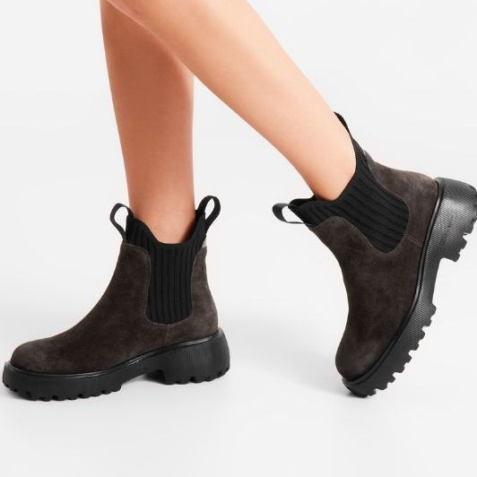 WODEN Isabella Suede | Cool ruskindsstøvle i mørkebrun