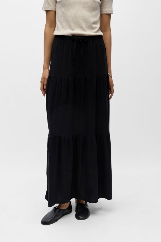 Object Sanne skirt I Sort hør nederdel I Dresslab