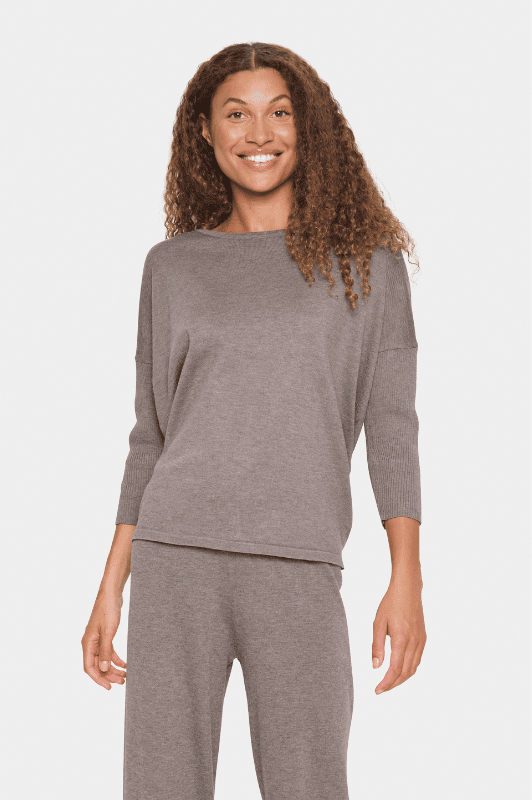 Saint Tropez Mila strik I Pullover i mørk sand