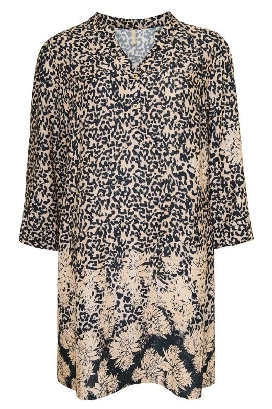 Ofelia Allie tunika | Blomster og leopardprint i flot symfoni