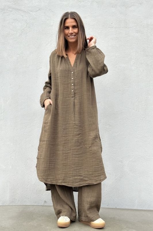 Gaspar Kaftan kjole | Brun
