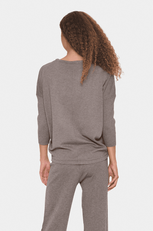 Saint Tropez Mila strik I Pullover i mørk sand