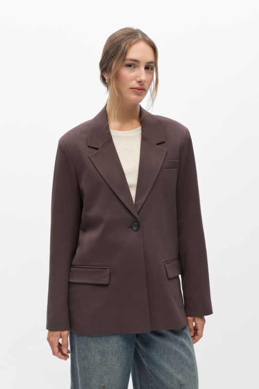 Object Lisa blazer i mørkebrun I Dresslab