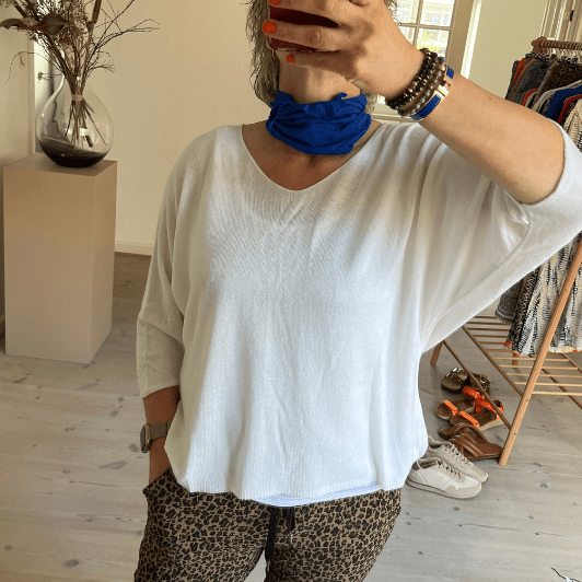 Vanting tynd sommerstrik i hvid