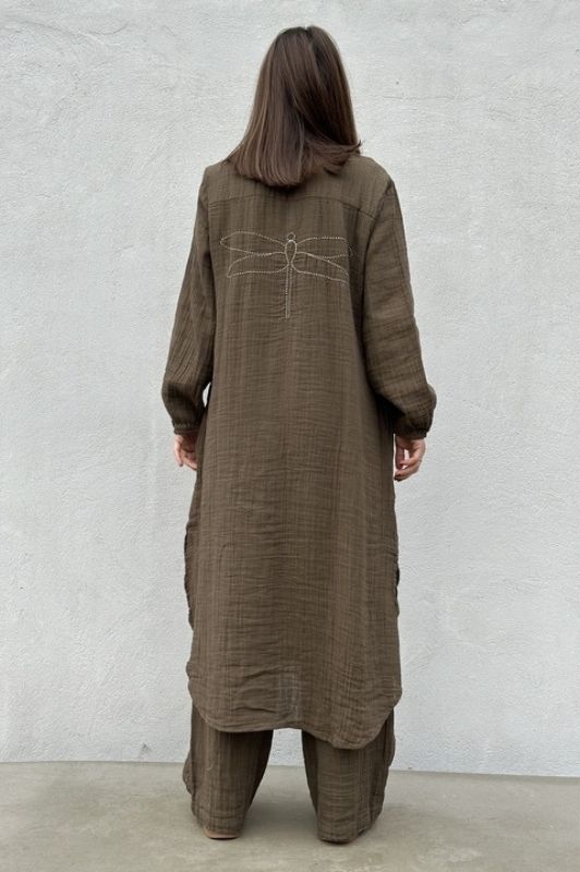 Gaspar Kaftan kjole | Brun