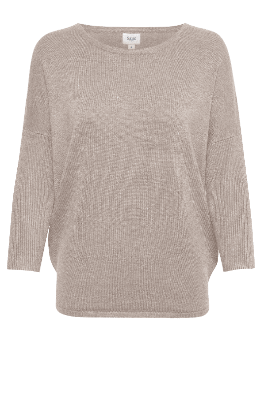 Saint Tropez Mila strik I Pullover i sand melange