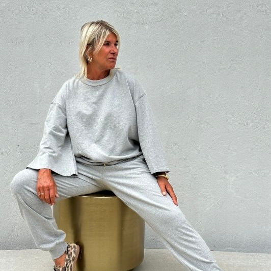 PRE ORDER Gaspar Fiji sweatbuks | Cool sweatpant i gråmelange