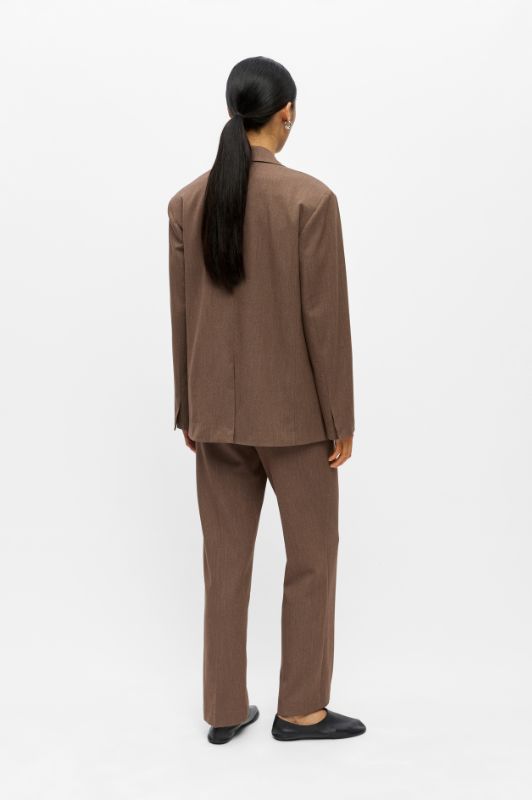 Object Lisa blazer i brun melange I Dresslab