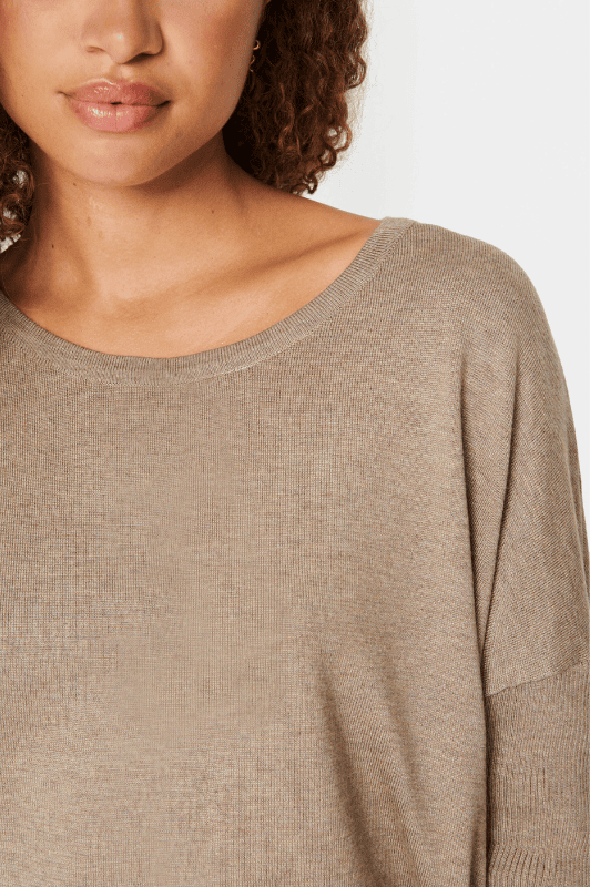 Saint Tropez Mila strik I Pullover i sand melange