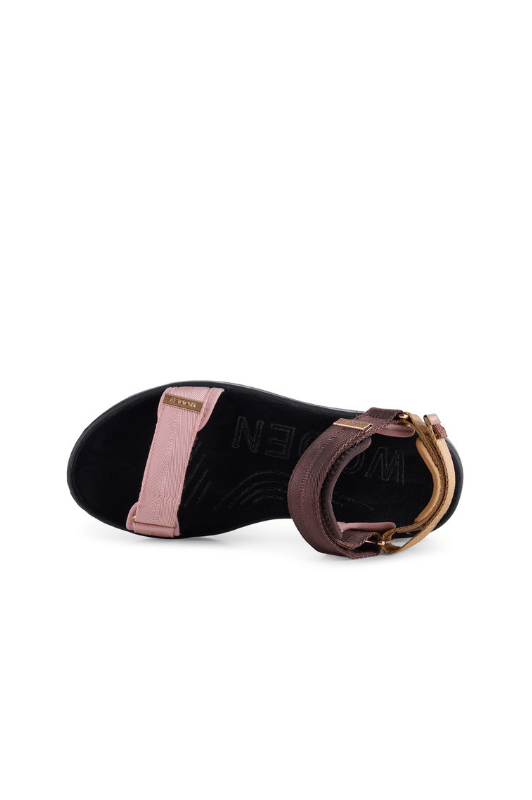 Woden Line sandal | Damesandal i Multifarver lilla og lyserød I Natural Soft sål