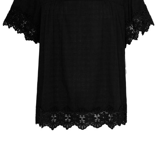Ofelia Dera bluse I Crochet top i sort
