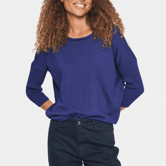 Saint Tropez Mila strik I Pullover i flot blå