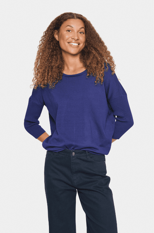 Saint Tropez Mila strik I Pullover i flot blå