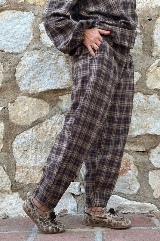 PRE ORDER Gaspar Colorado check pant  | Ternet buks i brune farver
