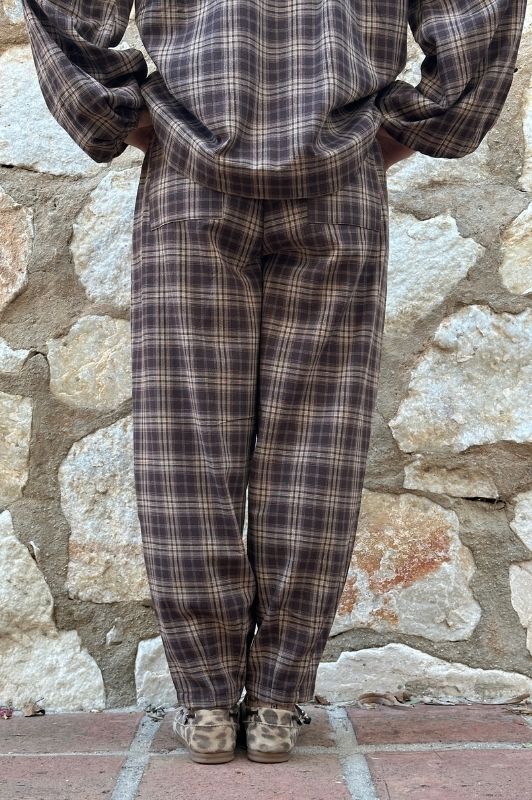 PRE ORDER Gaspar Colorado check pant  | Ternet buks i brune farver