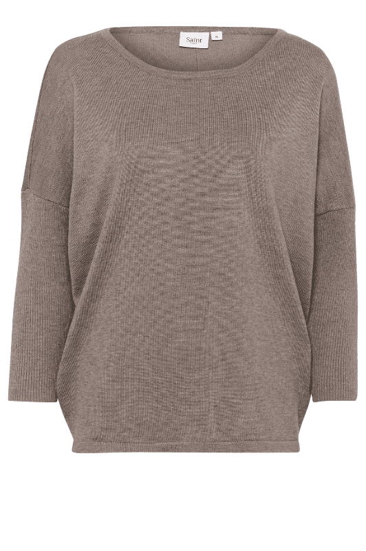 Saint Tropez Mila strik I Pullover i mørk sand