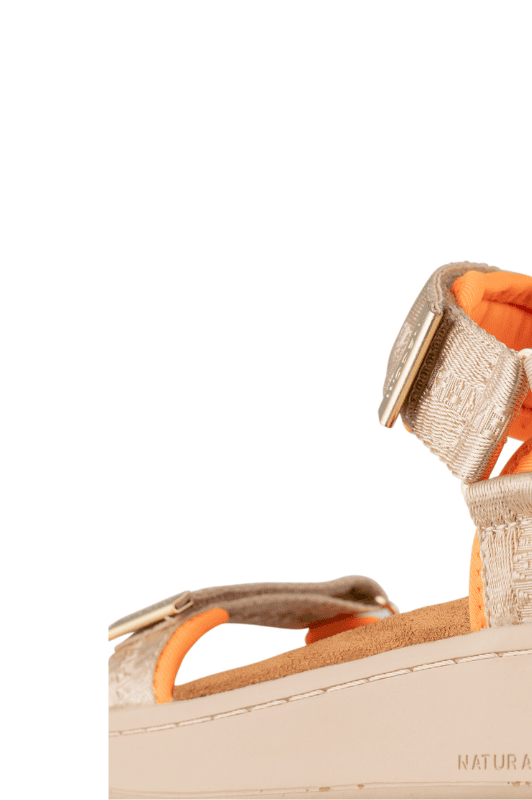 Woden Line sandal | Heritage coffee cream Natural Soft sål
