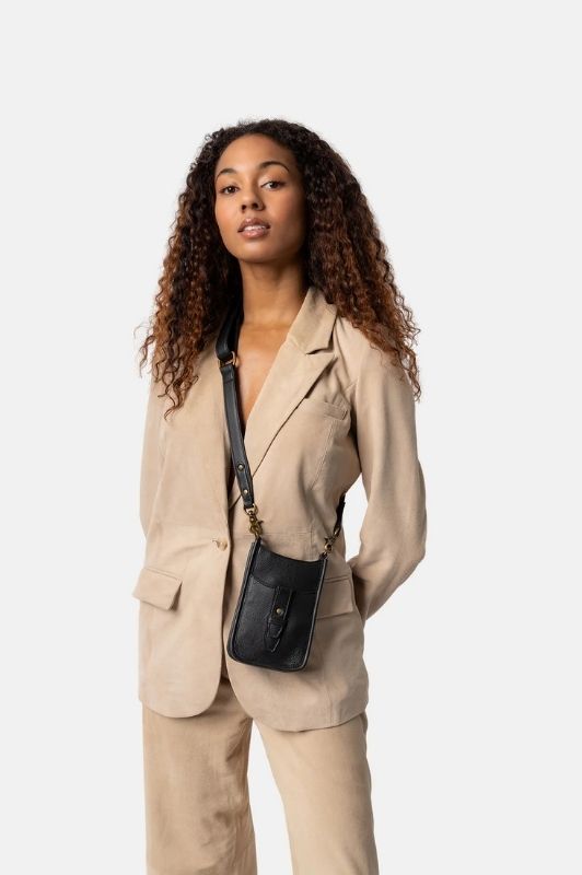 Re:Designed Juna small crossbody taske i sort ægte skind