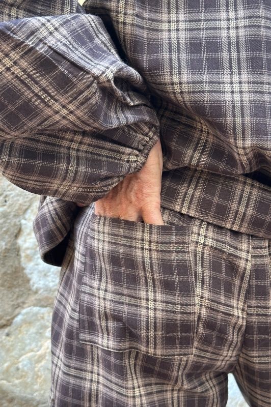 PRE ORDER Gaspar Colorado check pant  | Ternet buks i brune farver