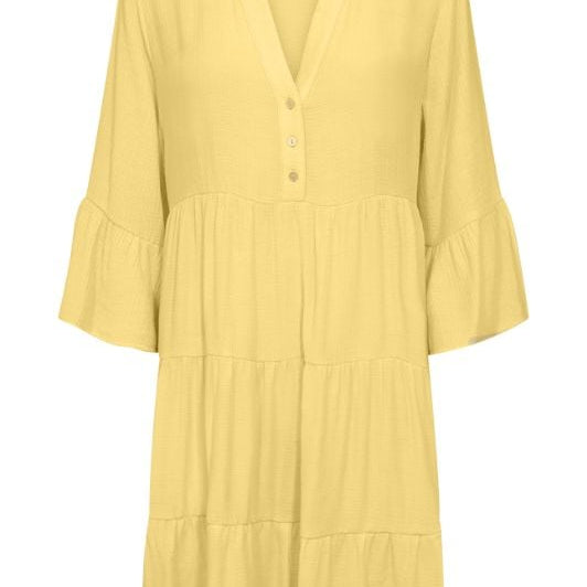 FreeQuent Vigge A-shape kjole | Cool gul sommerkjole