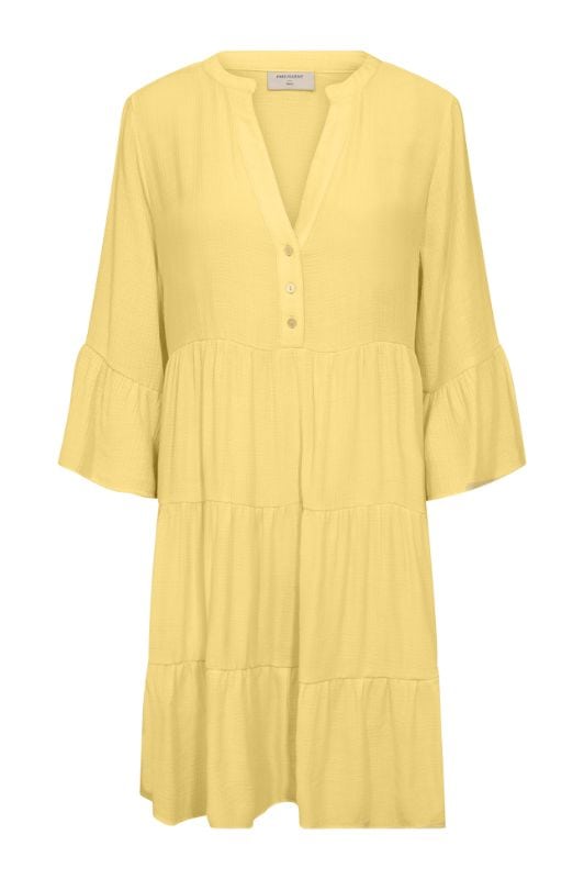 FreeQuent Vigge A-shape kjole | Cool gul sommerkjole