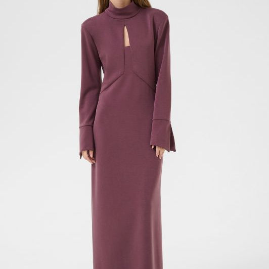 Karen By Simonsen Brittany dress | Langærmet maxikjole i bordeaux