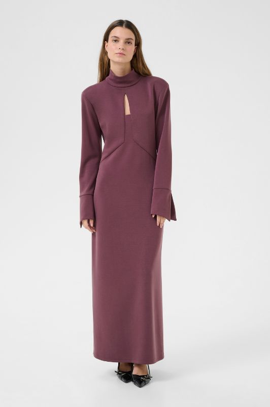 Karen By Simonsen Brittany dress | Langærmet maxikjole i bordeaux