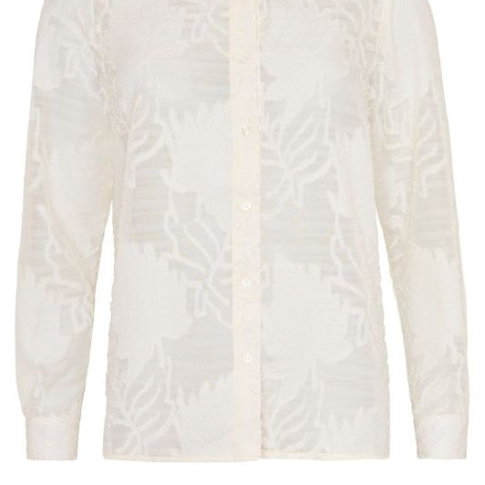 Ofelia Illa shirt I Cremefarvet skjorte med burnout