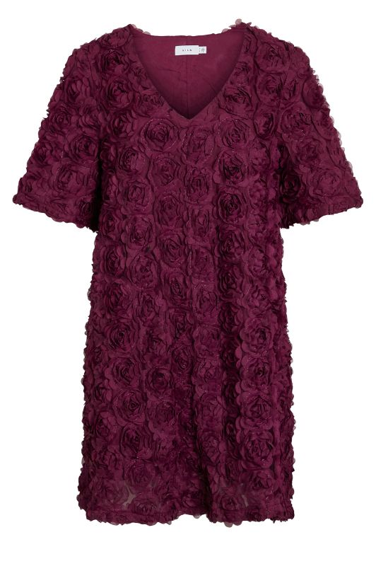VILA Visophia Dress | A-shape kjole bordeaux med wow-effekt