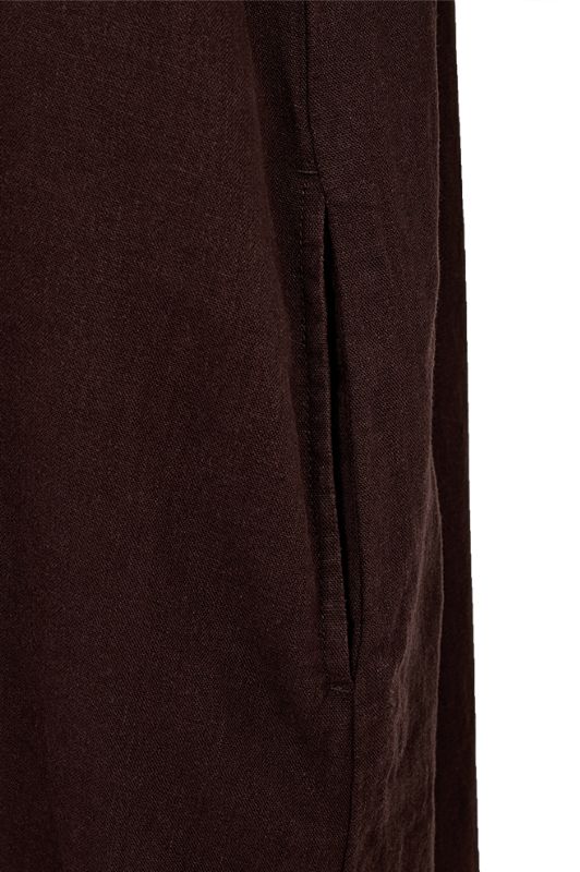 Freequent Lava dress | Hørkjole med lommer i brun I Dresslab