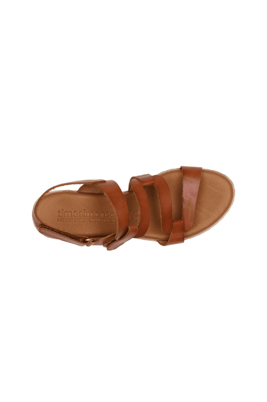 Tim & Simonsen Mercedes kilehæl I sandal cognac skind