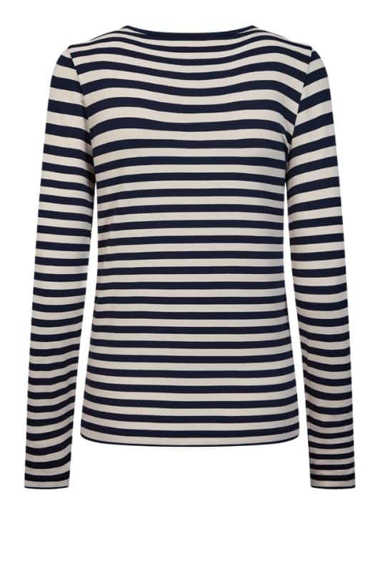 Freequent Liana bluse I Strib navy hvid