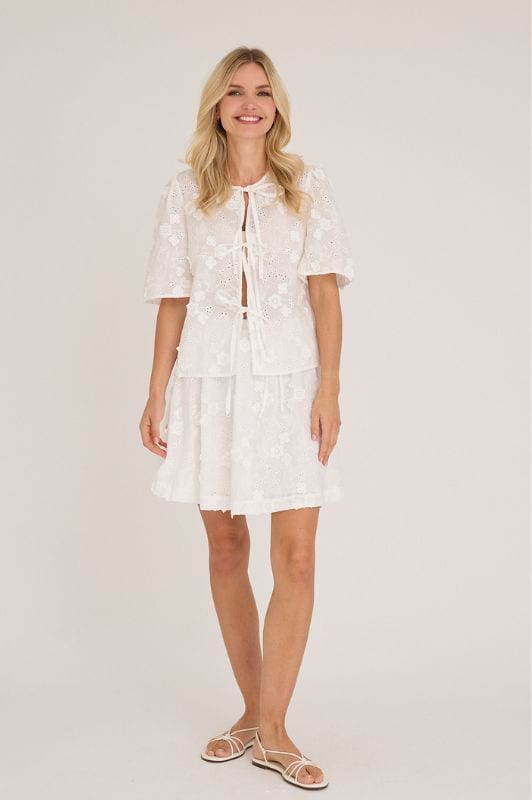 A-View Rosamarie cardigan I Hvid broderie anglaise I Dresslab